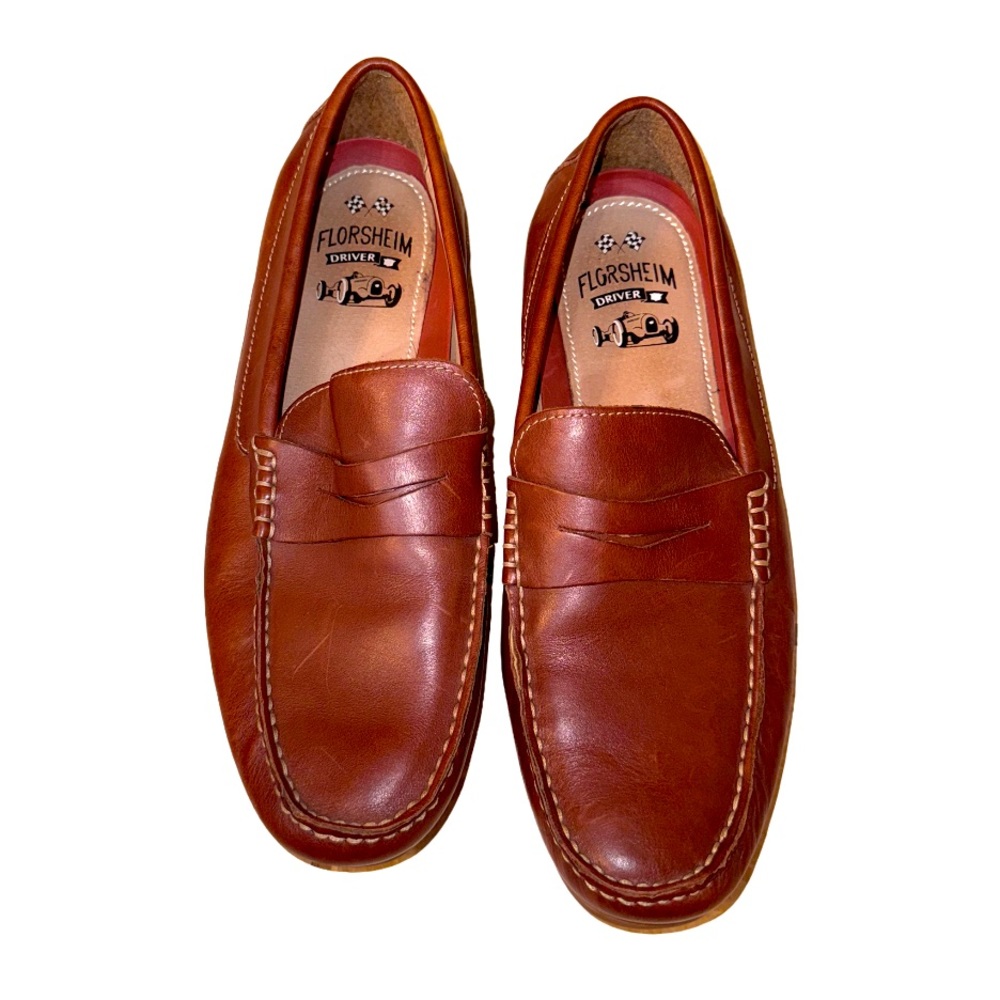 FLORSHEIM MEN’s driver leather penny loafers slip on dress shoes size 11
